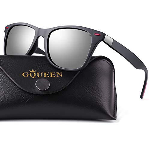 GQUEEN Gafas De Sol Ligeras Polarizadas Rectangulares TR90 Para Hombres con 100% Protección UV MO90