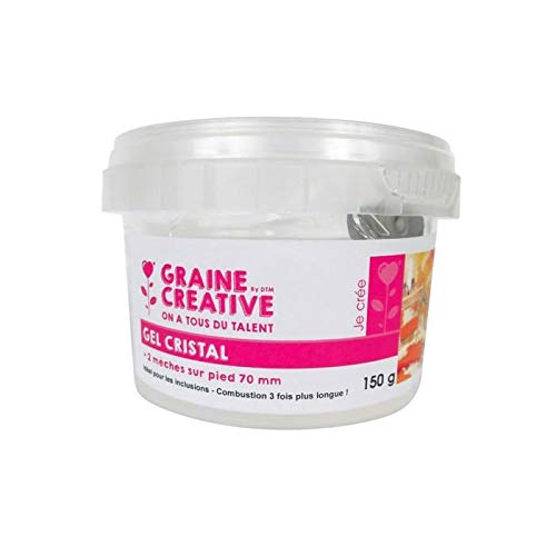 Granine CreATIVE 133400 Gel Cristal Incoloro Tarro y 2 mechas, cera, transparente, 9 x 9 x 7 cm