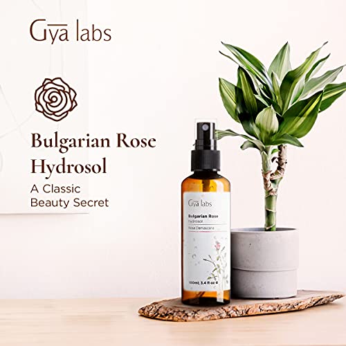 Gya Labs Bulgarian Rose Water Spray For Skin Care & Hair Care - Face Mist Spray To Moisturize Dry Skin - Hair Spray For Frizzy Hair - 100% Pure Unrefined Essential Oil Spray & Body Mist - 100ml