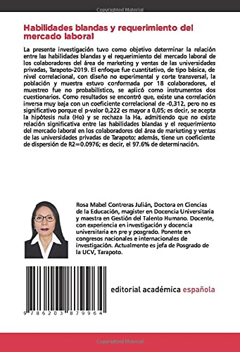 Habilidades blandas y requerimiento del mercado laboral: en los colaboradores de marketing y ventas de las universidades privadas, Tarapoto