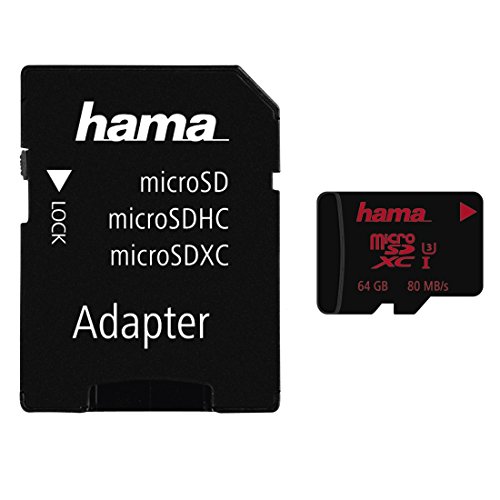 Hama UHS Speed Class 3 - Tarjeta de Memoria microSDXC (64 GB, Incluye Adaptador)