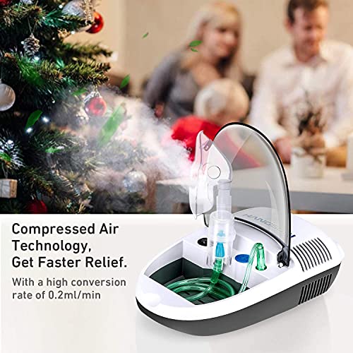 Hangsun Nebulizador Electrico Inhalador, Utilizado para Tratar Enfermedades Respiratorias,Resfriados, Rinitis, Asma, con Accesorios para Adultos y Niños