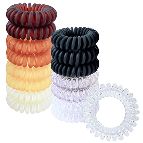 Hanyousheng Gomas de Pelo 15 Piezas Cintas para el Pelo en Espiral Lazos para Cabello en Espira Coleteros Elásticos de Multicolor Accesorios de Goma para Mujeres Traceless para Todo Tipo de Cabello