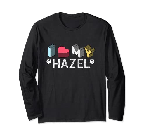 Hazel Personalizado Perro Nombre Hazel Pet Lover Manga Larga