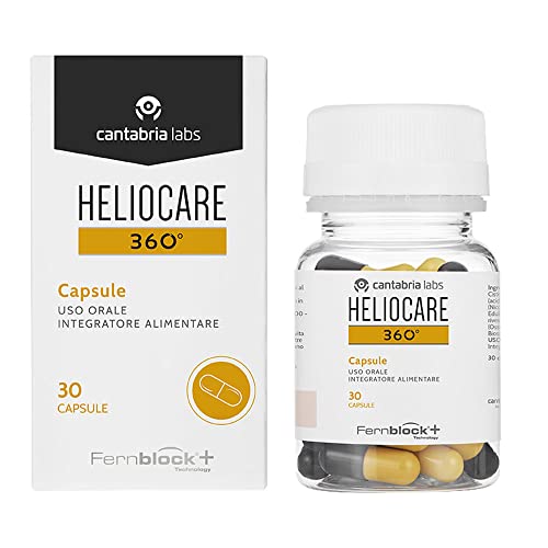 Heliocare 360º Cápsulas - Fotoprotección desde el Interior, Aumenta la Resistencia de la Piel al Sol, Previene Fotoenvejecimiento y Manchas, 30 cápsulas