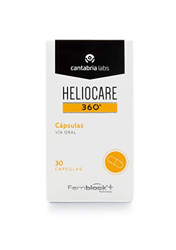 Heliocare 360º Cápsulas - Fotoprotección desde el Interior, Aumenta la Resistencia de la Piel al Sol, Previene Fotoenvejecimiento y Manchas, 30 cápsulas