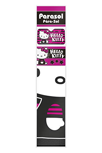 Hello Kitty KIT4057 - Parasol delantero con ventosas, universal, Negro/Rosa