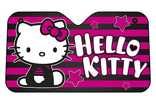 Hello Kitty KIT4057 - Parasol delantero con ventosas, universal, Negro/Rosa