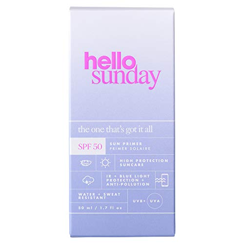 hello sunday | primer prebase Facial con Ácido Hialurónico y Vitamina C - Con Factor De Protección Solar SPF 50, 50 ml (1102238)