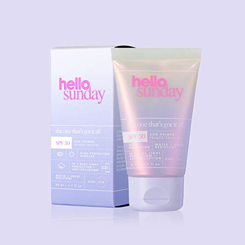 hello sunday | primer prebase Facial con Ácido Hialurónico y Vitamina C - Con Factor De Protección Solar SPF 50, 50 ml (1102238)