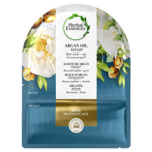 Herbal Essences Mascarilla Capilar + Gorro 20 ml Aceite de Argán Reparador, en Colaboración con el Real Jardín Botánico de KEW