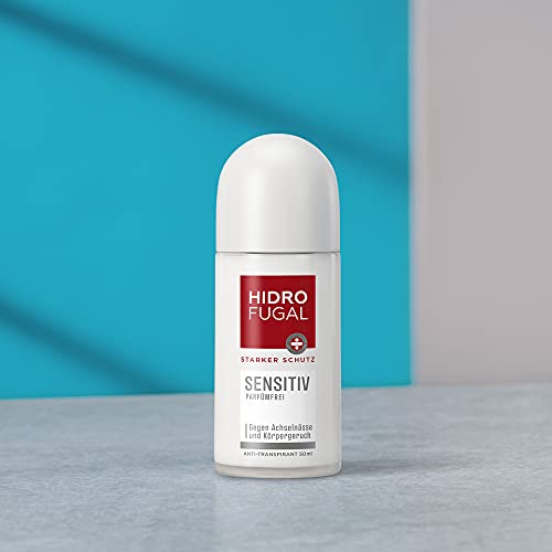 Hidrofugal Sensitiv Roll-on (50 ml), fuerte protección antitranspirante para pieles sensibles con suave aroma, desodorante para una fuerte protección sin alcohol etílico