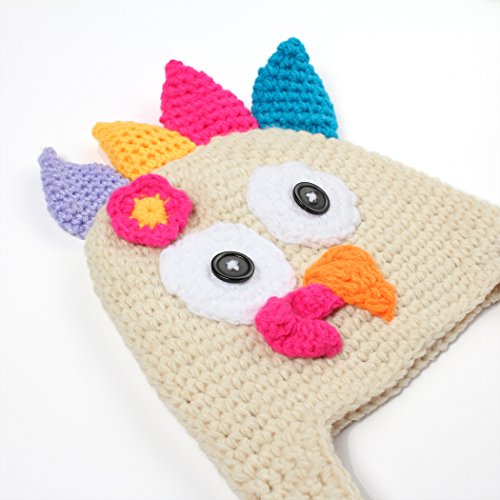 Hillento el día de Fiesta del día de Fiesta del Traje de Acción de Gracias el Sombrero del Pavo, Sombreros Hechos Punto del Sombrero del Traje del Ganchillo para el niño Unisex del bebé, Beige, S