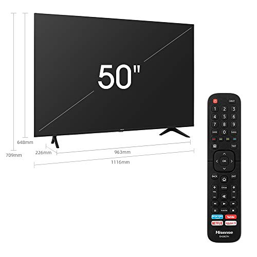 Hisense UHD TV 2020 50AE7000F - Smart TV Resolución 4K con Alexa integrada, Precision Colour, escalado UHD con IA, Ultra Dimming, audio DTS Studio Sound, Vidaa U 4.0