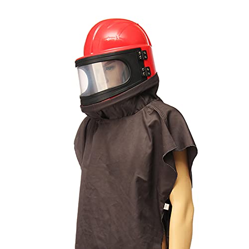 HJJH Casco De Seguridad con Chorro De Arena con Suministro De Aire, Máscara De Viento para Casco, Protector De Capucha De Chorro De Arena De ABS, Capucha De Chorro De Arena para Casco Pa