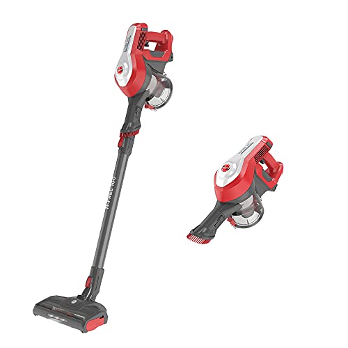 Hoover H-FREE 100 HOME HF122RH Aspiradora Escoba sin Cable y de Mano, sin Bolsa, 3 en 1: Escoba, de Mano y Vertical, Autonomía 40min, Posición parking, Ciclónico, Luces LED, 6500Pa