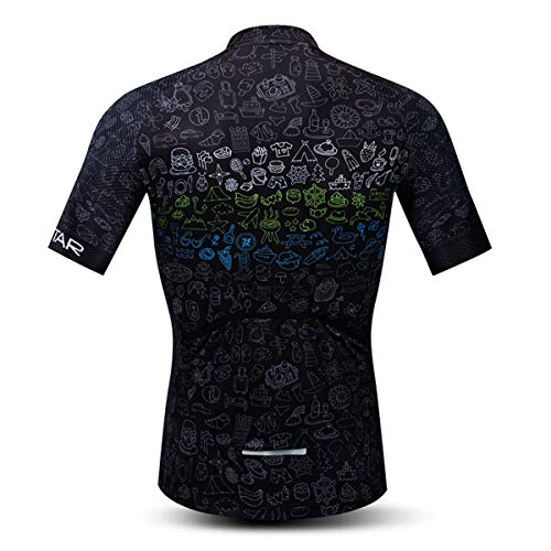 Hotlion Maillot de ciclismo de manga corta para hombre con 3 bolsillos traseros, absorbe la humedad, transpirable, secado rápido, Cd6109, XX-Large