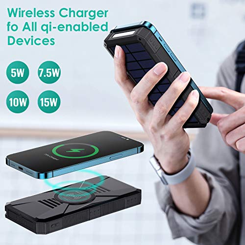 HRTOJ Power Bank 30800mAh Batería Externa Carga Rápida【PD 25W USB C + Dual QC 4.0 Salidas】 Cargador Portátil mit Linterna LED Batería Portátil Compatible con iPhone 12 13 11 Pro MAX Samsung etc.