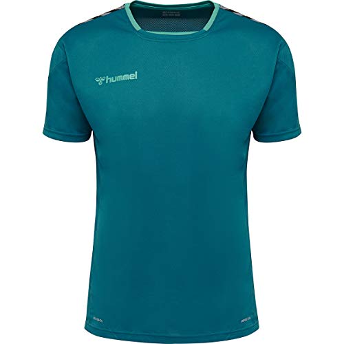 hummel Hmlauthentic - Camiseta de fútbol para Hombre (poliéster), Unzutreffend, Evergreen, hmlAUTHENTIC Poly Jersey S/S, Hombre, Color Azul (Celestial), tamaño Small