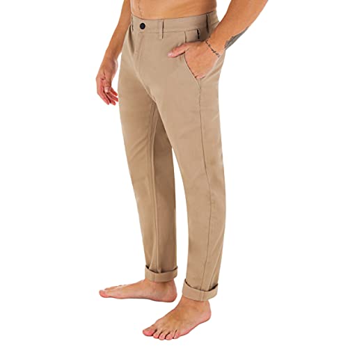 Hurley Pantalones de Hombre estándar de Trabajador Icono, Caqui, 31