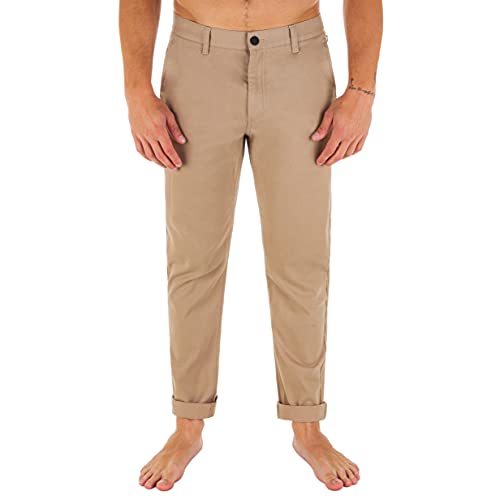 Hurley Pantalones de Hombre estándar de Trabajador Icono, Caqui, 31