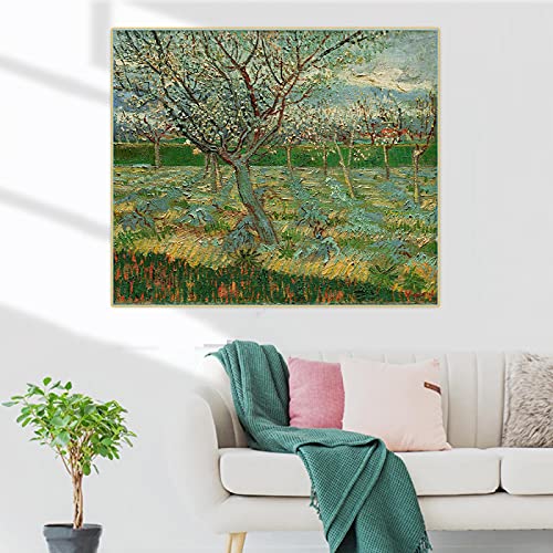 HUUDNHYK Cuadro de Van Gogh Albaricoqueros en Flor - Famosas reproducciones de Cuadros de Van Gogh - Cuadro postimpresionista de Van Gogh 108x90cm (43x36in) sin Marco