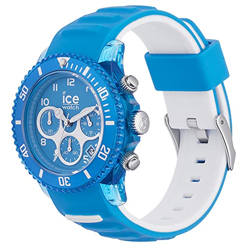 Ice-Watch ICE aqua Malibu, Reloj azul para Hombre con Correa de silicona, Chrono, 012736 (Large)