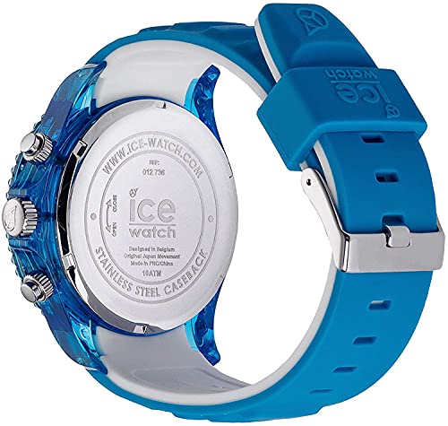 Ice-Watch ICE aqua Malibu, Reloj azul para Hombre con Correa de silicona, Chrono, 012736 (Large)