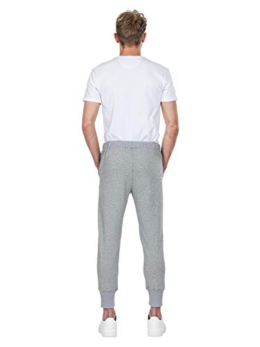 iconé - Pantalones de jogging para hombre y mujer (algodón, corte ajustado), color negro y gris gris M