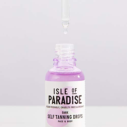 Isle of Paradise - Gotas autobronceadoras, color oscuro, 30 ml