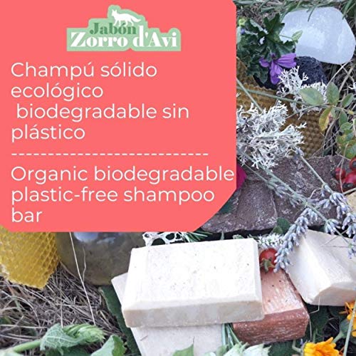 Jabón Zorro D’Avi | Champú Sólido de Coco | 120 gr | Nutritivo e hidratante | Champú Sólido Zero Waste | Regenerador y fortalecedor | Fabricado en España