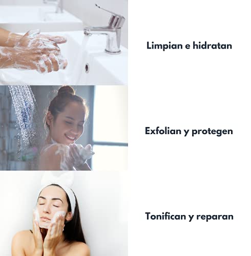 Jabones naturales artesanales, limpiadores e hidratantes perfectos como jabón de manos, jabón facial y corporal, elaborados con glicerina vegetal, hojas de menta y pétalos de rosa (2u)