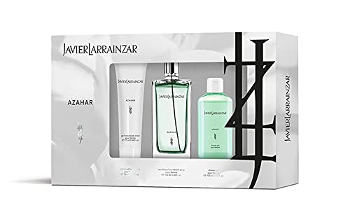 JAVIER LARRAINZAR - Azahar, Estuche Regalo de Mujer, Pack de 3 (Perfume 100 ml + Crema de Cuerpo 75 ml + Gel Baño 100 ml)