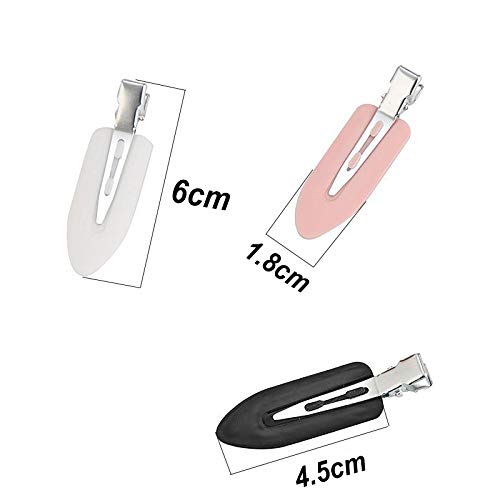 JeoPoom Pinzas para el Pelo sin Doblar Clips[9 Piezas], Sin Dobleces, Sin Marcas, Sin Arrugas, Herramienta de Clips de Peinado(Negro, Blanco, Rosa)