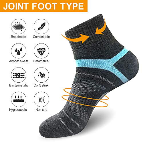 JEPOZRA Calcetines deportivos ​​alcetines Running HombreIdeales para deportes como running,crossfit,Camping ,Ciclismo, Tenis,Cómodos y resistentes. (negro)