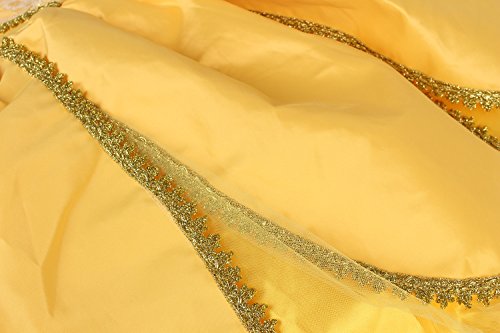 JerrisApparel Niña Princesa Belle Disfraz Tul Fiesta Trajes Vestido (4 años, Amarillo 1 con Accesorios)