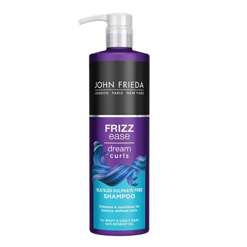 John Frieda Frizz Ease Dream Curls SLS/SLES Champú sin sulfato 500 ml para cabello naturalmente ondulado y rizado