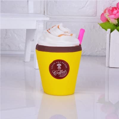 Juguetes para apretar de 10cm, bonita taza de helado, antiestrés de elevación lenta, crema blanda, juguete para aliviar la descompresión perfumada, venta al por mayor