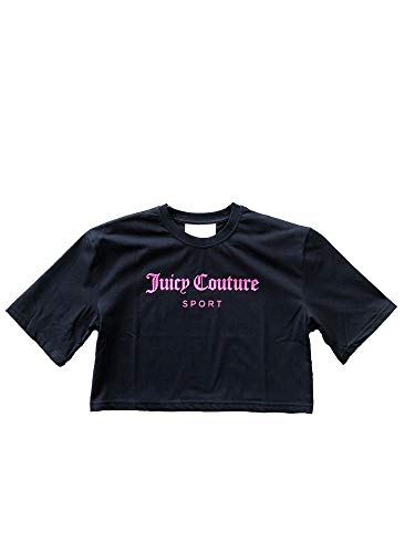 JUICY Couture Crop Tee Logo en Black - Pink Negro S