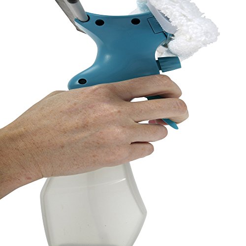 JVL – Coche Cuidado Limpieza gama 3 en 1 Limpiador de ventanas con Y de plástico botella de Spray, microfibra, azul/gris, 27 x 10 x 25 cm