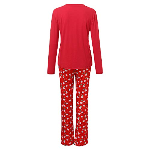 K-youth Ropa de Casa Familia Conjunto de Pijamas Familiares Unisexo Papá Noel Pijamas de Navidad Familiares Ropa de Dormir Padre Hijo Manga Larga Tops y Pantalones Largos(Mujer, S)