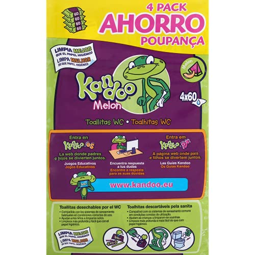 Kandoo Toallitas Húmedas Para Bebé Aroma Melón - 4 Paquetes ( Toallitas), 240 Unidad