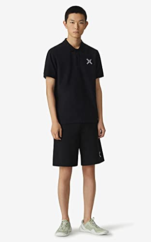 Kenzo Little X Sport - Polo para hombre (manga corta, 100% algodón, corte clásico), Negro , M