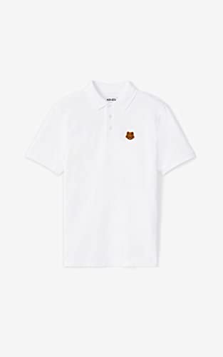 Kenzo Polo Tiger Crest para hombre, color blanco 100% algodón, blanco, S