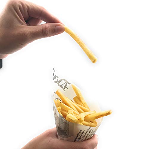 Kerafactum® - 20 unidades de bolsas para patatas fritas a prueba de grasa, palitos de patatas para peces y patatas fritas adecuadas diseño francés Daily News – Tamaño 25 x 18 cm