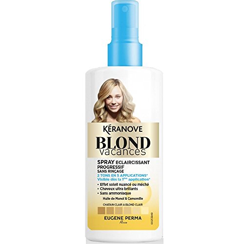 Kéranove Blond vacaciones Spray éclaircissant sin aclarado óleo de monoï/camomila – Lote de 3