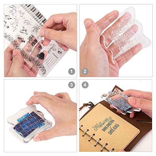 Kesote 6 Hojas Sellos de Silicona Transparente para DIY Manualidades Scrapbooking Álbumes de Recortes Tarjetas