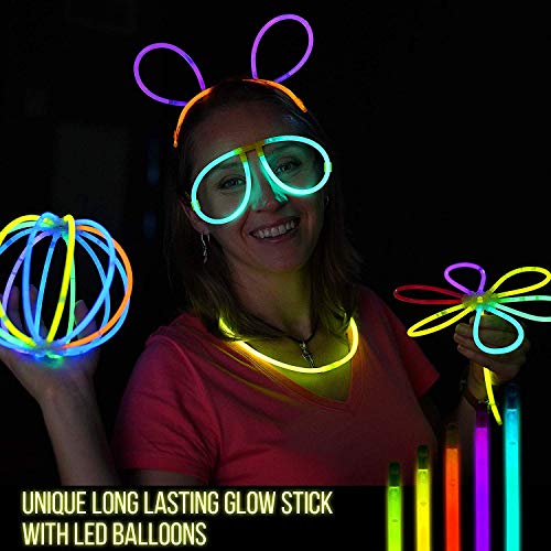 Kimimara Barras Luminosas, Luminosos con Conectores para Pulseras y Pelotas, Iluminación para Juguetes, Ideal para Fiestas en la Oscuridad ,de 20 Centímetros de Largo, para Cumpleaños Halloween