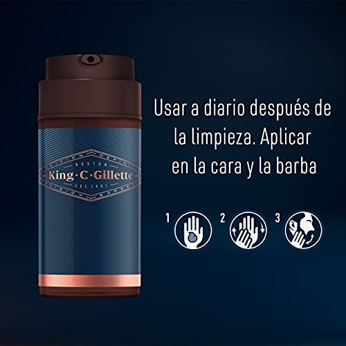 King C. Gillette Crema Hidratante para Rostro y Barba con Vitamina B3 y B5, 100 ml