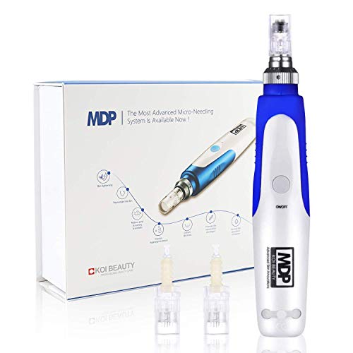 KoiBeauty Dermapen Electric Derma Pen Pluma de microagujas profesional Cuidado de la piel facial 0.25 mm-2.0 mm Aguja ajustable Profundidad Cicatrices de acné Arrugas Estrías Aprobado por RoHS y CE